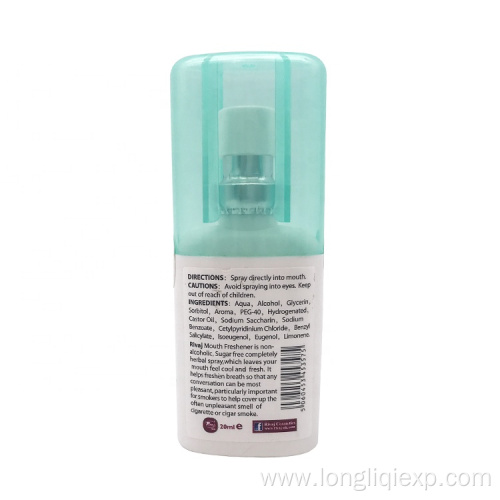 Wholesale portable 20ml Fresh breath herbal mouth spray